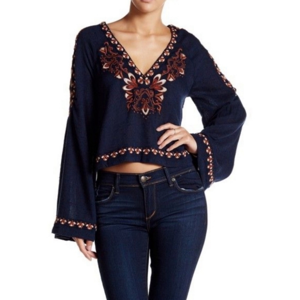 Freepeople Crop Bell Long Sleeve Top. - Picture 14 of 16